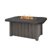Outdoor Trevi Pompano Fire Pit Patio Table 54" x 30" with smoke gray base and slate top