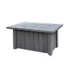 Trevi 50 x 32 Fire Pit Patio Table in Graphite finish with closed top.