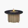 Trevi outdoor round fire pit with flax base and onyx black aspen top