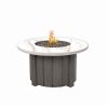 Trevi Aspen round fire pit patio table with alabaster marble top and smoke base