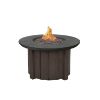 42″ Trevi Bellino Fire Pit Patio Table with Chestnut Base and Black Iron Top – Modern Outdoor Fire Pit Table