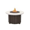 42″ Trevi Bellino Patio Fire Pit with Chestnut Base and Ivory Top – Round Outdoor Gas Fire Pit Table