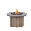 42″ Trevi Bellino Round Fire Pit Table with Flax Base and Concrete Top – Outdoor Patio Gas Fire Table