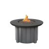 42″ Trevi Bellino Fire Pit Patio Table with Graphite Base and Black Iron Top – Outdoor Gas Fire Feature