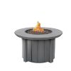 42″ Trevi Bellino Round Fire Pit Table with Graphite Base and Concrete Top – Contemporary Outdoor Patio Fire Pit