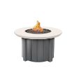 42″ Trevi Bellino Patio Fire Pit Table with Graphite Base and Ivory Top – Stylish Round Outdoor Fire Table