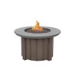 42″ Trevi Bellino Round Fire Pit Patio Table with Hickory Base and Concrete Top – Outdoor Gas Fire Pit