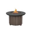 42″ Trevi Bellino Round Fire Pit Patio Table with Hickory Base and Iron Top – Outdoor Gas Fire Pit