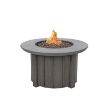 Trevi Bellino Round Fire Pit Patio Table with Smoke Base and Concrete Top for Resort Outdoor Lounges