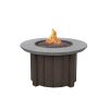 42″ Trevi Bellino Round Patio Fire Pit with Chestnut Base and Concrete Top – Luxury Outdoor Gas Fire Table
