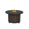 Trevi Pompano Fire Pit Patio Table featuring chestnut base and slate finish tabletop.