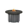 Trevi Pompano fire pit patio table with slate top and graphite base for upscale outdoor design