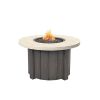 Trevi Pompano Round Fire Pit Patio Table with Smoke Base and Shell Top for Hotels and Resorts