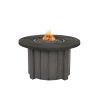 	Trevi Pompano round fire pit table with slate top and smoke base for luxury outdoor patios