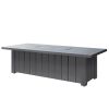 XL Trevi rectangular fire pit patio table in graphite finish with closed top.