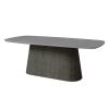 Rectangular 84x40 Pompano Patio Dining Table with Bellino Concrete Top and Slate Base