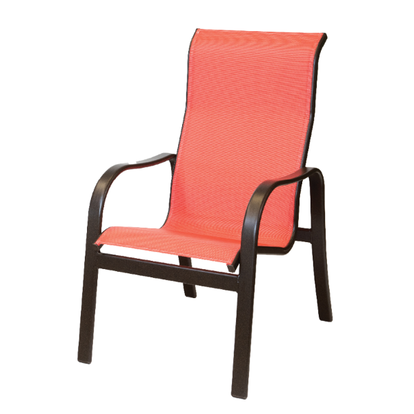 Sonata Dining Arm Chair Fabric Sling with Aluminum Frame