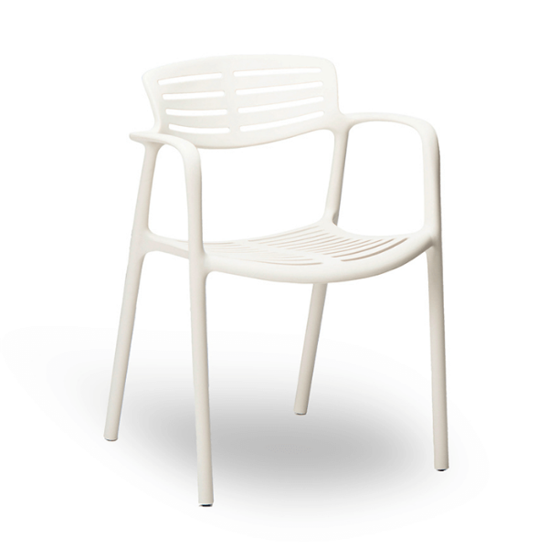 Toledo Air Stackable Polypropylene Poolside Patio Dining Chair -  White