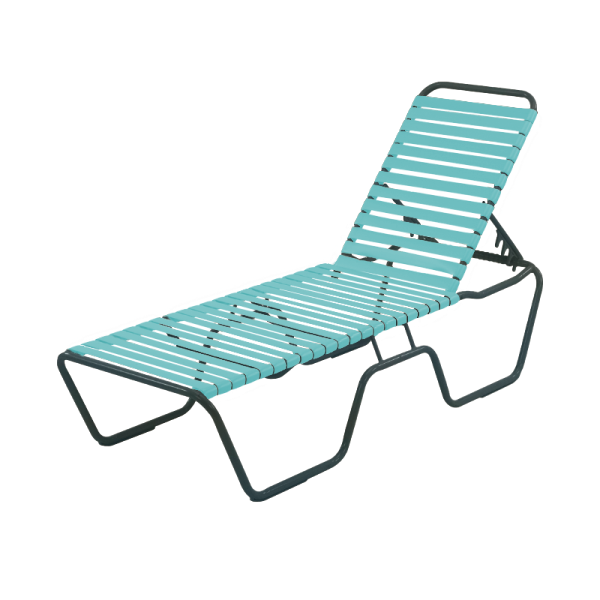 St. Maarten Chaise Lounge Vinyl Straps with Stackable Aluminum Frame	