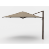 Eclipse 13 foot octagonal cantilever umbrella with beige linen commercial canopy and bronze side-post aluminum frame
