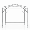 10' x 10' Marella cabana heavy-duty extruded aluminum frame with double vent roof structure engineered to support a full back wall for enhanced wind blocking and directional privacy in commercial outdoor installations