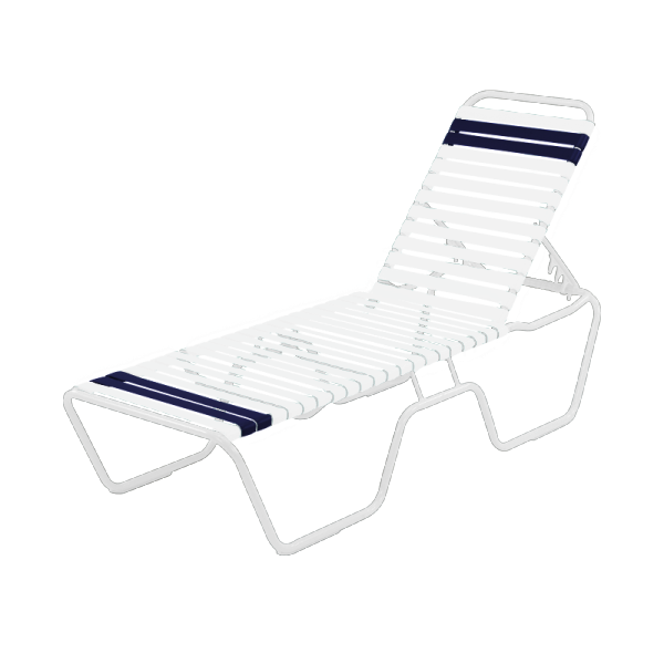 St. Maarten Chaise Lounge Vinyl Straps with Stackable Aluminum Frame