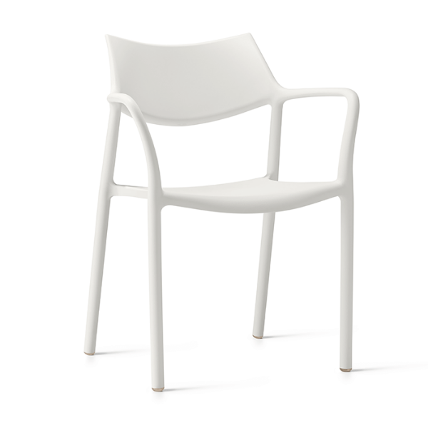 Splash Air Stackable Polypropylene Patio Cafe Armchair - White