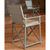 Rear view of Boss folding sling dining chair highlighting the lightweight folding polypropylene frame design