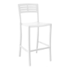 Vogue Stacking Armless Barstool, Air Modeled Plastic - Glacier White