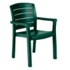 Amazon Green Acadia commercial plastic resin outdoor armchair with curved arms