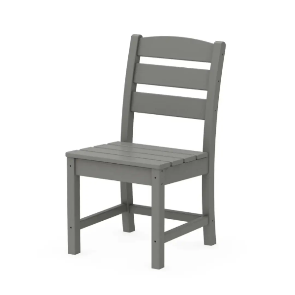POLYWOOD Lakeside recycled plastic dining chair in Slate Grey for commercial outdoor dining areas