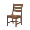 POLYWOOD Lakeside recycled plastic dining chair in Teak for outdoor dining spaces