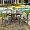 POLYWOOD Lakeside recycled plastic dining chair in Slate Grey for commercial outdoor poolside dining