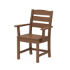 POLYWOOD Lakeside recycled plastic dining armchair in Teak for outdoor dining spaces