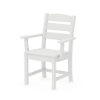 POLYWOOD Lakeside recycled plastic dining armchair in White for commercial outdoor dining and patios