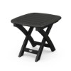 POLYWOOD Nautical 21 x 18 recycled plastic outdoor side table in Black for commercial outdoor seating areas