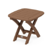 POLYWOOD Nautical 21 x 18 recycled plastic outdoor side table in Teak for commercial patios and poolside spaces