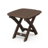 POLYWOOD Nautical 21 x 18 recycled plastic outdoor side table in Mahogany for commercial outdoor lounges