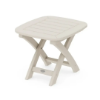 POLYWOOD Nautical 21 x 18 recycled plastic outdoor side table in Sand for commercial poolside and patio furniture