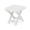 POLYWOOD Nautical 21 x 18 recycled plastic outdoor side table in White for commercial outdoor living spaces