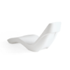 Rear view of white Forma commercial in-pool chaise lounge showing its contoured one-piece design