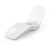 Forma commercial in-pool chaise lounge measuring 68.5 inches long, 26.1 inches wide, and 30 inches high