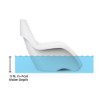 Forma in-pool chair shown at the recommended 9-inch water depth