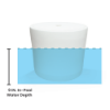 18-inch Forma in-pool side table shown at the recommended 9-inch water depth