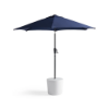 Forma commercial in-pool side table supporting a patio umbrella with integrated umbrella hole