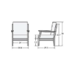 Blue Ridge deep seating patio chair dimensions measuring 26.6 inches wide, 27.5 inches deep, and 39 inches high