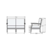 Blue Ridge deep seating patio loveseat dimensions measuring 50.6 inches wide, 32.8 inches deep, and 39 inches high