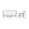 Blue Ridge deep seating patio sofa dimensions measuring 77.1 inches wide, 32.8 inches deep, and 39 inches high