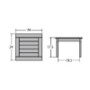 24 inch Blue Ridge deep seating side table dimensions measuring 24 inches wide, 24 inches deep, and 17.5 inches high