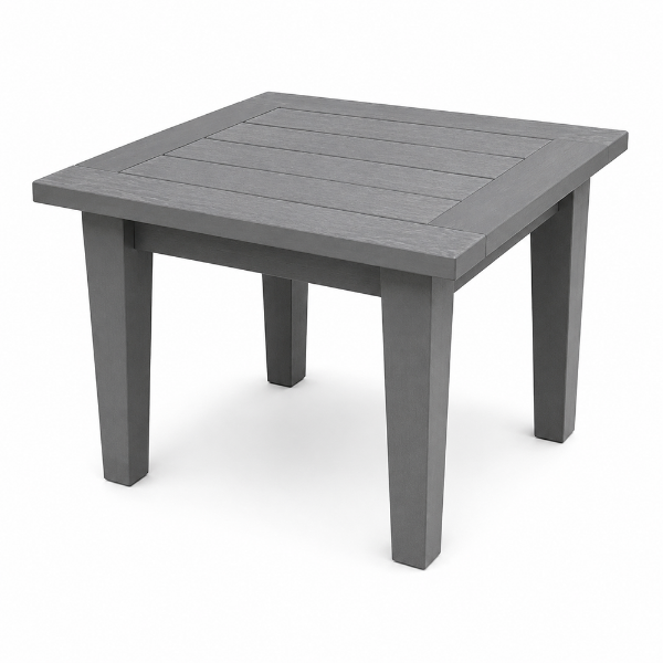 24" Blue Ridge HDPE outdoor side table with weather-resistant recycled plastic construction for commercial patios, pool decks, hotels, resorts, and outdoor lounge areas